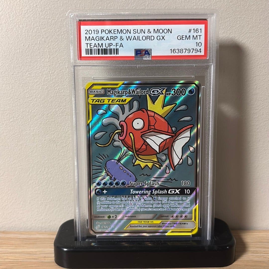 Pokémon Magikarp & Wailord-GX #161 – Team Up – PSA 10 – bild 1