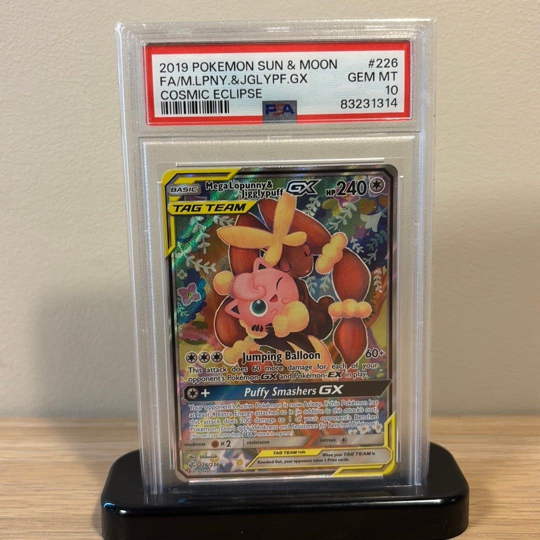 Pokémon Mega Lopunny & Jigglypuff-GX #226 – Cosmic Eclipse – PSA 10 – bild 1