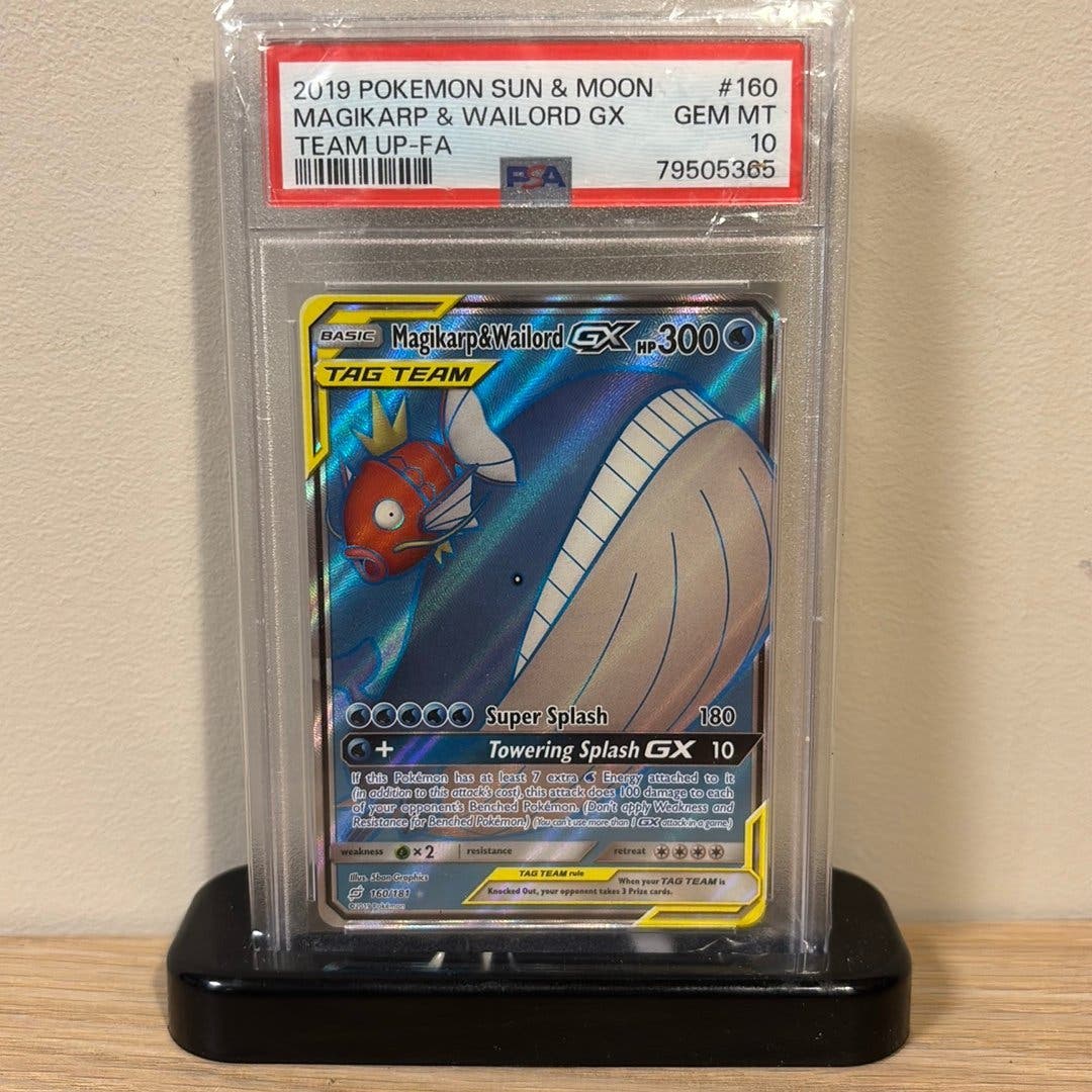 Pokémon Magikarp & Wailord-GX #160 – Team Up – PSA 10 – bild 1