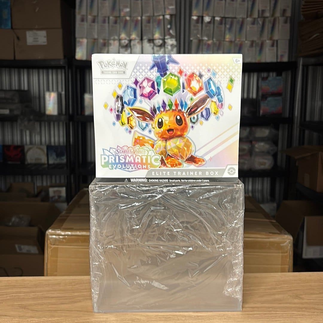 Pokémon Scarlet & Violet Prismatic Evolutions – Elite Trainer Box med akrylskydd – bild 1